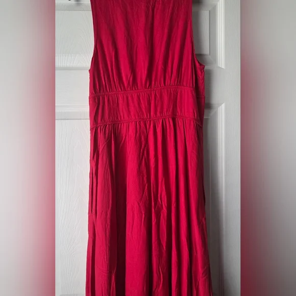 Anthropology Plenty By Tracy Reese Red Sleeveless Corset-Waist Midi Dress Size 6 - Picture 9 of 13